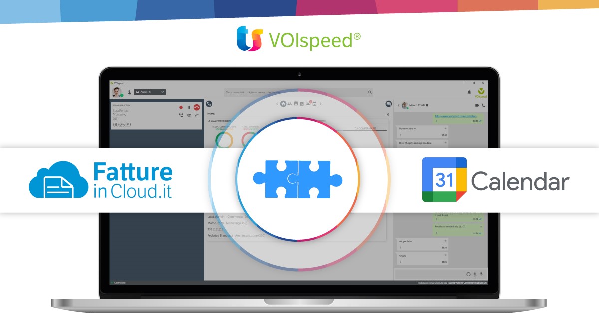 TeamSystem Communication annuncia l’integrazione di VOIspeed UCloud con Fatture in Cloud e Google Calendar