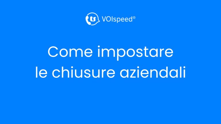 Impostare gli orari e il messaggio di chiusura sul centralino
