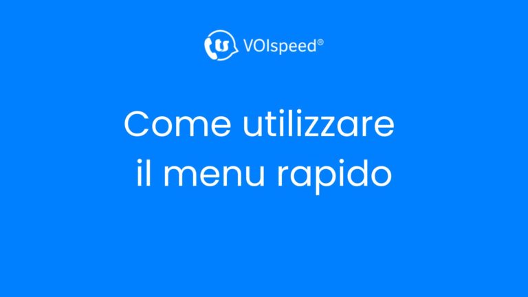 Come utilizzare il menu rapido